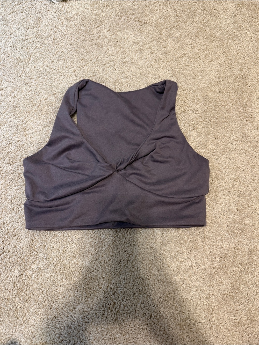 Spiritual Gangster Plum Twist-Front Sports Bra